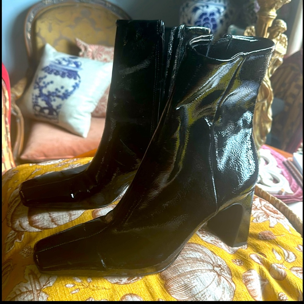 Zara patent booties
